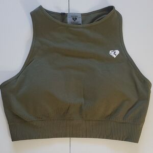 Women's Best Power Seamless High Neck Bra Khaki M